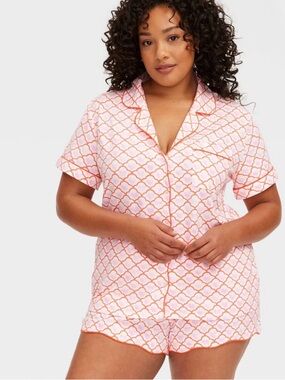 NWT Roller Rabbit x Target Geo Hearts Short Sleeves Pajama Set Women's Size XL